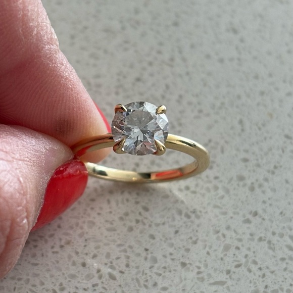 Lab Grown 1.6 Carat Solitaire Engagement Ring - Picture 2 of 7